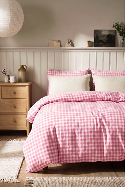 Tabu Home Ranforce Pink Double Duvet Cover Set
