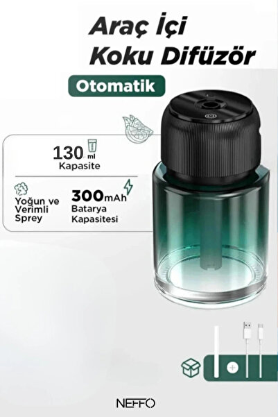 NEFFO Akıllı Araç- Aroma Kokusu | Araba Kokusu Şarjlı Otomatik Hava Ferahlatı...