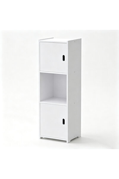 genric FFD Slim PVC Bathroom Floor Cabinet – 80cm Tall White Waterproof Stora...