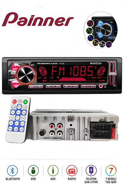 Painner Premio 2026 Özel Seri 2xusb Rgb Panel Oto Teyp Bluetooth Sd Aux 7renk...