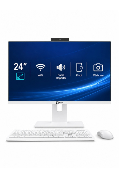 J-TECH Tiny i3 2100 16GB RAM 256GB SSD 24" Pivot - Webcam - WiFi All in One B...