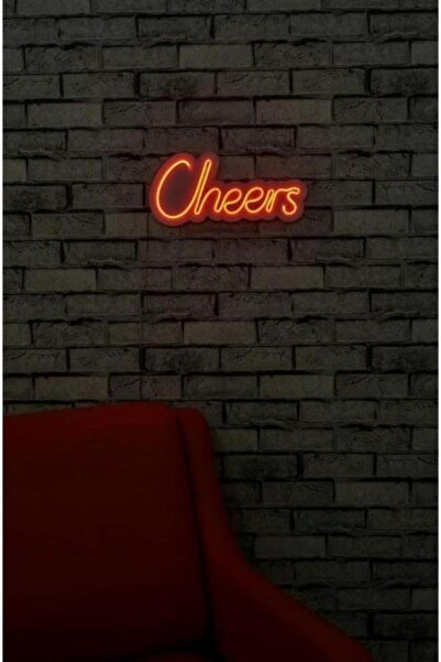 METADESİNG - Cheers - Neon Yazı Led Işık Dekoratif Duvar Aydınlatması Sihirli...