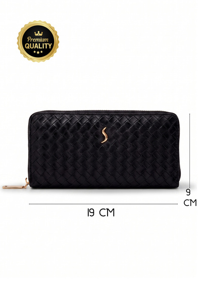 Santini Collection Kadın Fermuarlı Büyük Boy Cüzdan, Kartlıklı, Bölmeli – Aur...