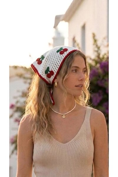 destini Kadın Örgü Bandana Saç Bandanası Bel Bandanası Granny Square Bandana