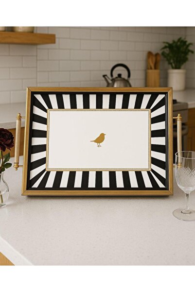 Onedekor Iwon Black Bird Çerçeveli Tepsi