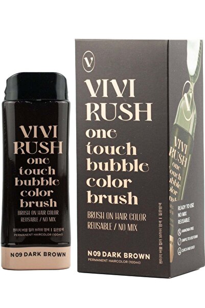 VIVI RUSH فيفي رش صبغة شعر ون تاتش بابل كولور براش بني غامق 100 مل، لون شعر ر...