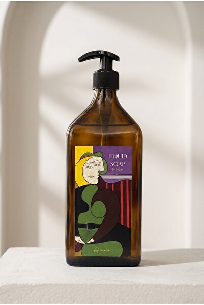 ARİENEL Liquid Soap Dispenser |   500 ml |   Amber Colored Glass Bottle |   Art Series |   Picasso |   Unique |   Artistic |   Artistic