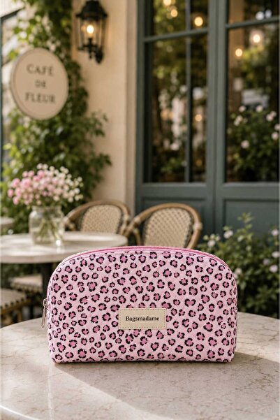 BagsMadame Leopard Patterned Cosmetic Travel Organizer and Makeup Bag Large S...