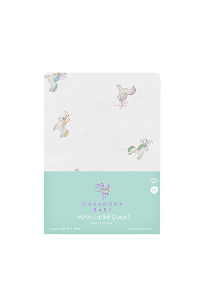 Casadora Baby Astra 100% Organic Cotton Satin Baby Fitted Sheet 70 X 110 cm