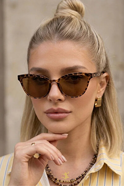 Eyesofia نظارات شمسية ميلون كات آي للجنسين بإطار بني فائق الخفة مع فلتر Uv400