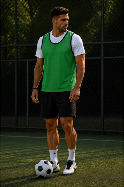 Campo Lüks Antrenman Yeleği Yeşil - Halı Saha Bip Yeleği (6'lı Set)