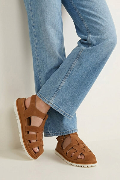 Ziya , Women's Genuine Leather Sandals 1611061Zm20 Tan
