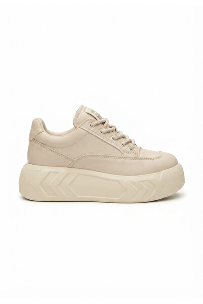 Zerenyus Спортни обувки Emwa Premium Beige с връзки и дебела подметка 5 см
