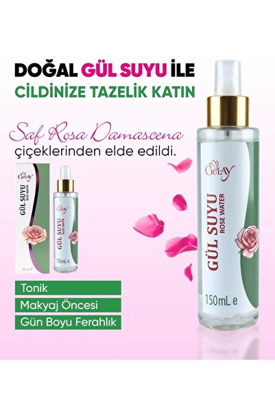 Gülay %100 Saf Gül Suyu – Doğal, Katkısız, Cilt Sıkılaştırıcı (150 ml)