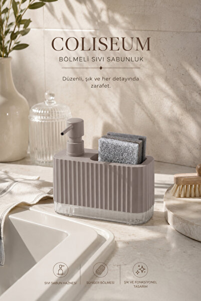 Okyanus Home Coliseum Liquid Soap Dispenser Set Mink