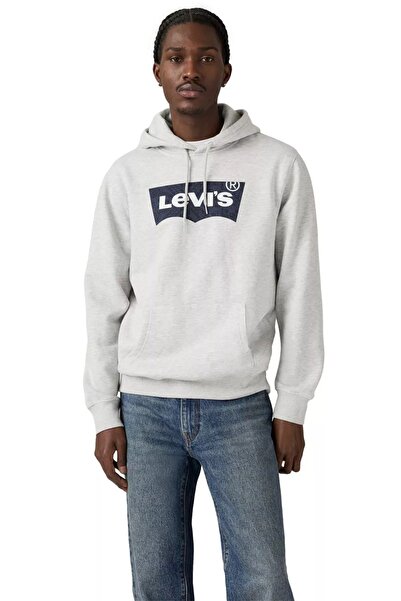 Levi's Ανδρικό φούτερ Levis με τύπωμα με κουκούλα γκρι - 38424-0154