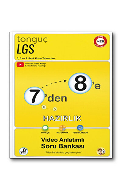 Tonguç Yayınları 7'den 8'e Hazırlık Kitabı Türkçe Matematik Fen Bilimleri