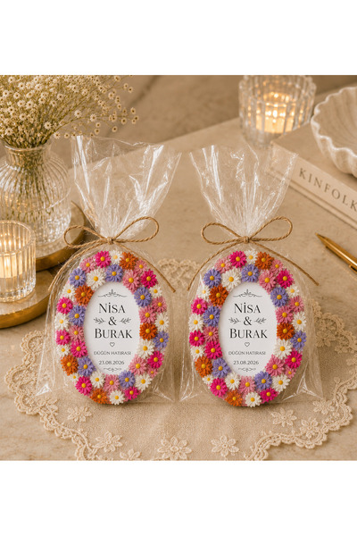 İDC ANI 50’Lİ Paket Taş Tozu Magnet Çerçeve Seti Doğum Günü, Baby Shower, Niş...