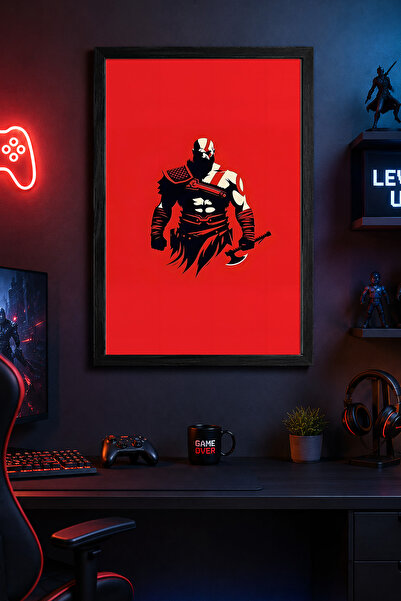Charmbi God Of War 21x30 Tablou modern de perete înrămat în negru, afiș cu ac...