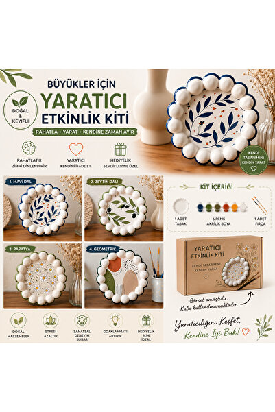 Aurocode Ham Taş Tozu Tabak Boyama Kiti - Yetişkinler İçin 3 Model Seçenekli ...