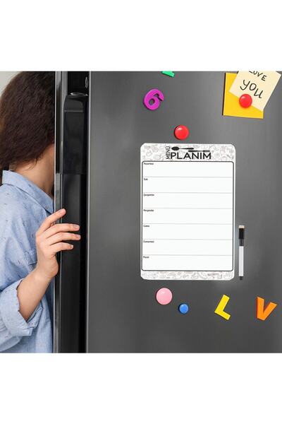 Dünya Magnet Hafalık Menü Magnet Planlayıcı , Katlanabilir Silinebilir Mıknatıslı Yazı Tahtası