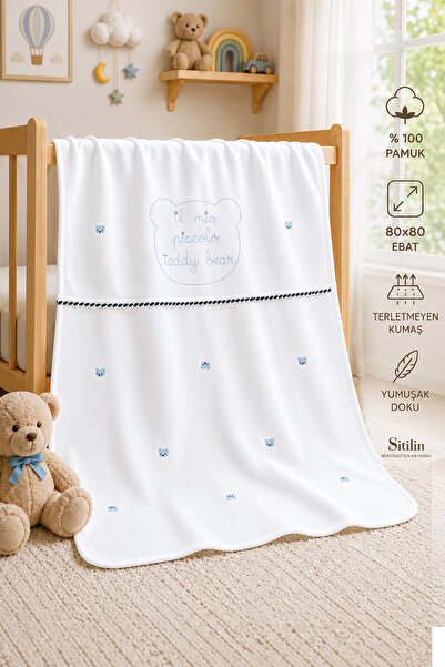 Sitilin Baby Boy Double Layer Natural Combed Cotton Blanket 100% Cotton 80X85...