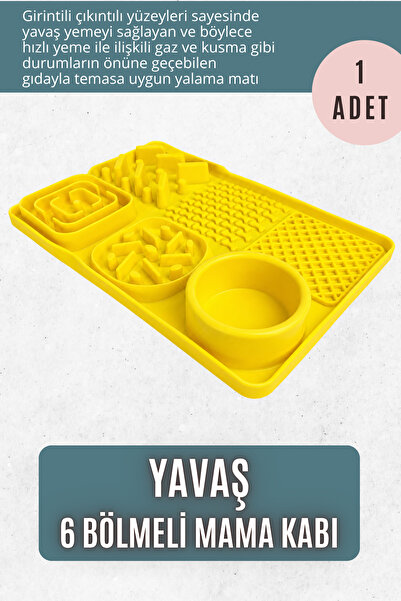 pawdaz Yavaş (20x30CM) - 6 Bölmeli yalama matı ve yavaş yeme mama kabı slow f...