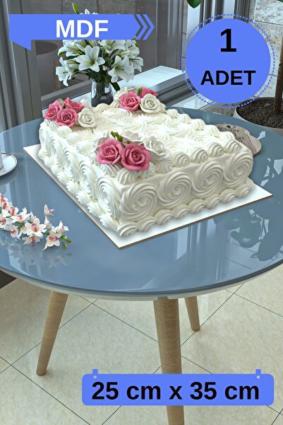 Kenzlife mdf pasta altlığı tek yüzü beyaz 25x35 dikdörtgen 01 adet kalınlık 2...
