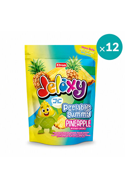 jelaxy Peelable Ananas Aromalı Soyulabilir Yumuşak Şekerleme 65 Gram 12 Adet (1 Kutu)