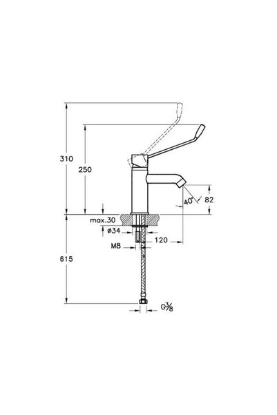 Artema Minimax S Basin Faucet for Special Needs A42312Sta Chrome