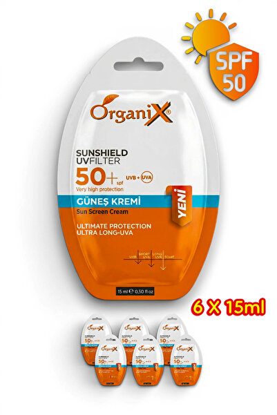 Organix Sunshield Uv Filter Spf50+ Disposable Sunscreen |   6 Pieces X 15ml -...