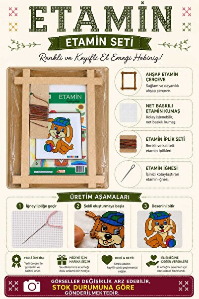 Oyun ve Sanat Etamine Set (Kaneviçe Set, Etamine Kit). 1 Piece of DIY Hobby C...