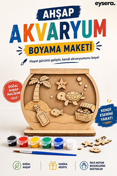 eysera Ahşap Boyama Seti, Akvaryum – Çocuk Aktivite & Hobi Oyuncak, Montessor...