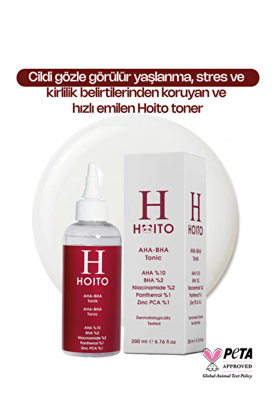 Hoito AHA %10 + BHA %2 AHA %10 + BHA %2 Yenileyici Tonik (200 ml)- Akne Karşı...