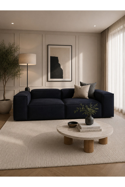 ERİZA Relax Soft 2 Modül Koltuk (Lacivert) Keten 560