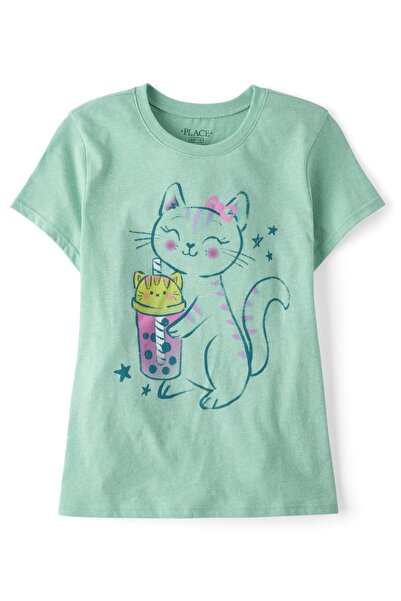 The Children's Place Girls Cat Drink Graphic Tee