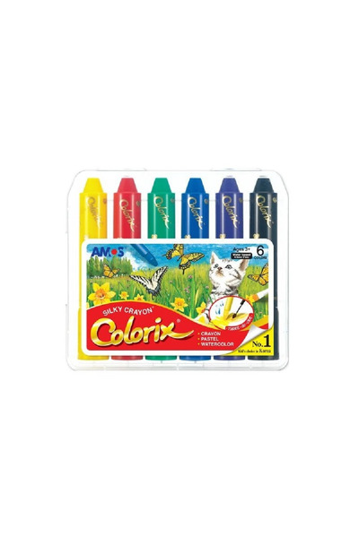 Amos Creioane cerate AMOS, 6 culori/cutie pvc