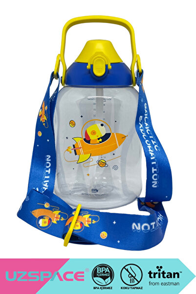 Uzspace 1500ml New Collection Tritan Children's Water Bottle with Strap and H...