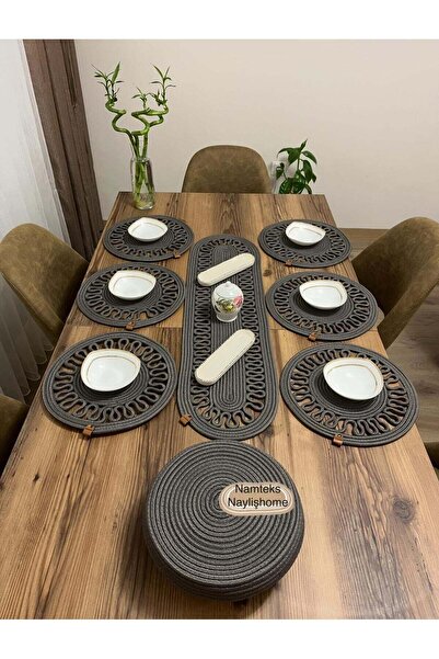 Namteks Jüt Amerikan Servis Takımı Runner Supla Hediyelik Masa Örtü Takımı Ye...