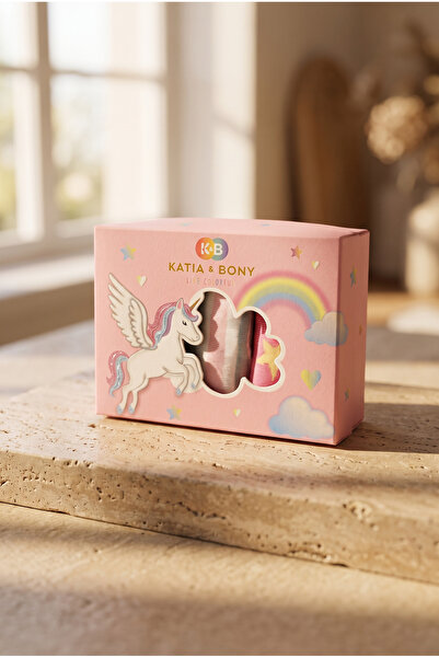 Katia&Bony Kız Çocuk Unicorn Desenli 3'lü Kutulu Soket Çorap
