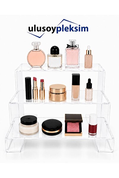 ulusoypleksi Pleksi Ürün Yükseltici Stand / 3’Lü Organizer Stand Şeffaf