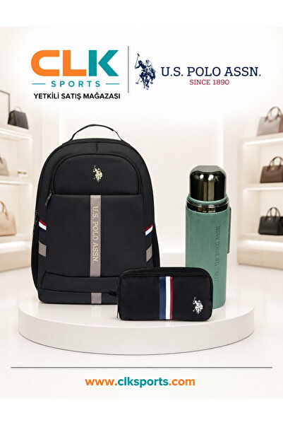 U.S. Polo Assn. Okul Sırt Çantası , Kalem Çantası , Çelik Matara 600 Ml Premi...