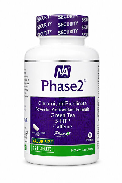 Natrol Phase 2 Beyaz Fasulye Ekstresi, Yeşil Çay ve Krom - 120 Tablet