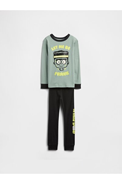 GAP Bebek Yeşil Frankenstein Grafik Baskılı Pijama Takımı