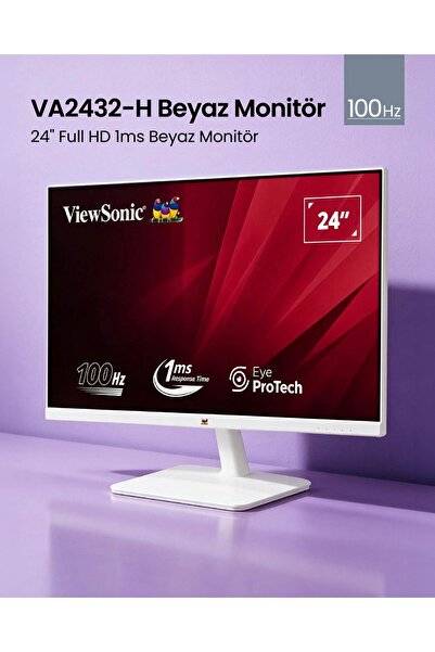 ViewSonic 24'' Full HD 100Hz 1ms VA2432-H-W-2 Beyaz Monitör