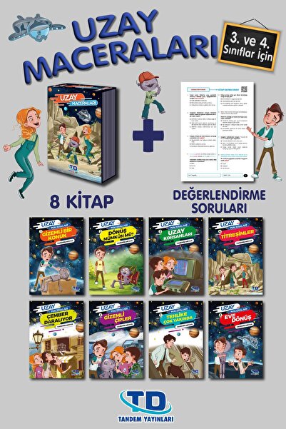 Tandem Yayınları Uzay Maceraları 3. Ve 4.sınıf 8 Kitap Kutulu Okuma Seti + de...