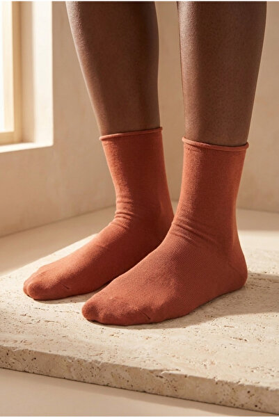Katia&Bony Women's tile color elastic free modal fabric thin socket socks