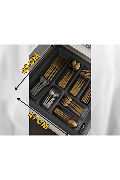 almital mobilya aksesuarları furniture accessories 47x49 cm. 7 gözlü Antrasit...