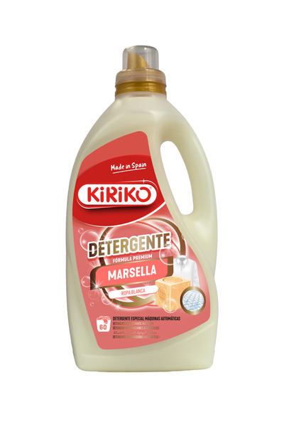Kiriko Detergent Lichid Premium pentru Rufe Albe, cu Sapun de Marseille, 2.8L...