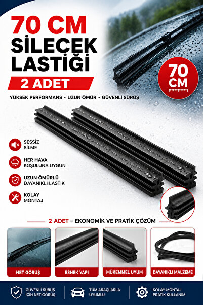 SNSTİCARET Her Sileceğe Uygun Oto Cam Silecek Lastiği 70 Cm(700mm) 2 Adet